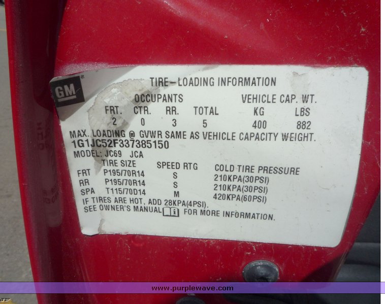 image for item 7001 2000 Chevrolet Cavalier