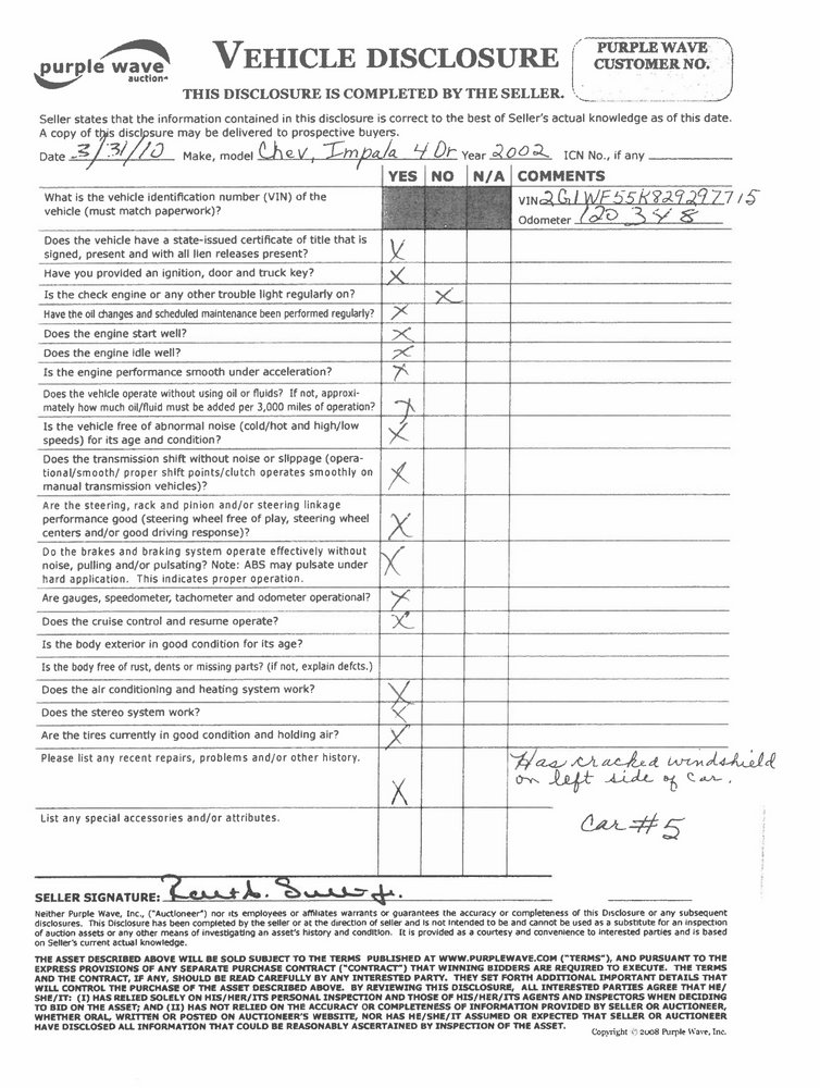 image for item 1101 2002 Chevrolet Impala