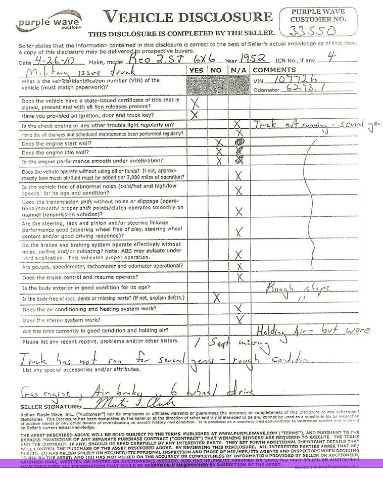 image for item 1304 1952 Reo 2.5J 6X6