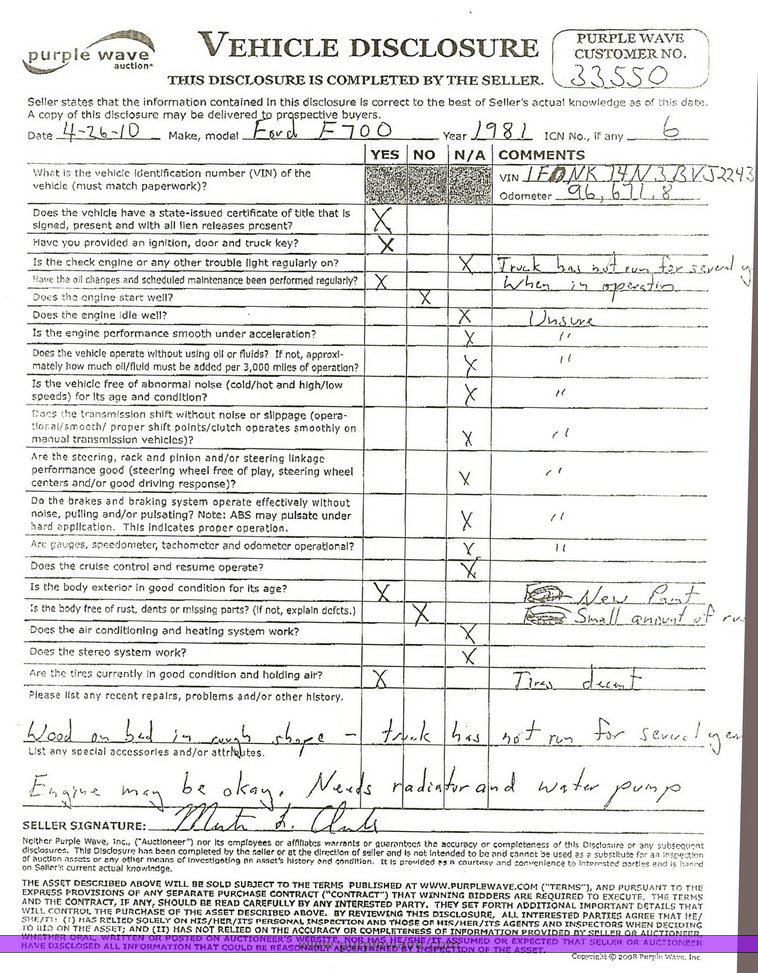 image for item 1306 1981 Ford Medium Heavy F700