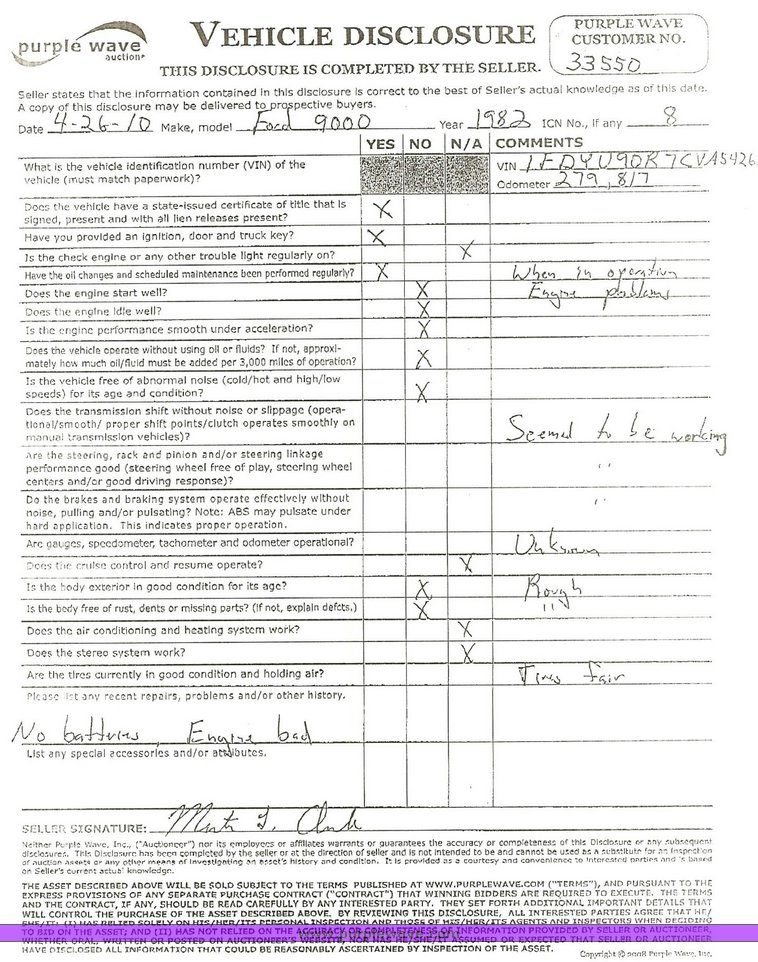 image for item 1308 1982 Ford Conventional LT9000