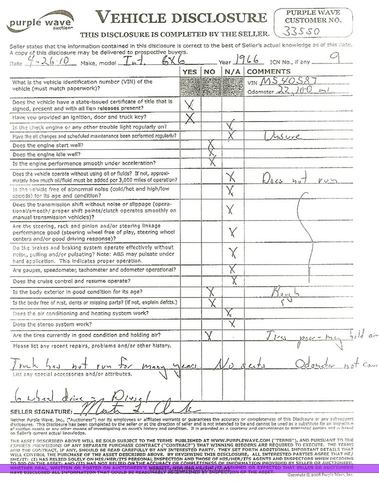 image for item 1309 1966 International 6X6