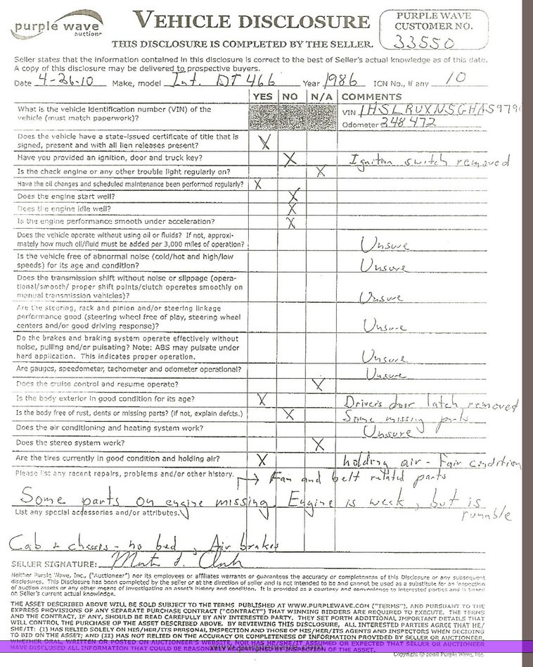 image for item 1310 1986 International Series S1955