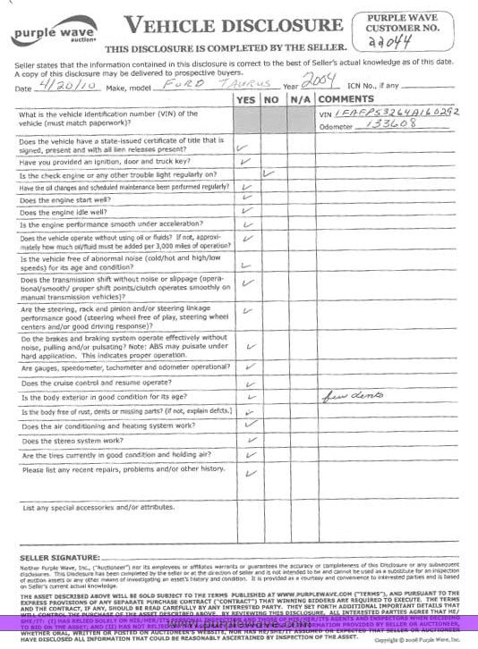 image for item 2154 2004 Ford Taurus SE