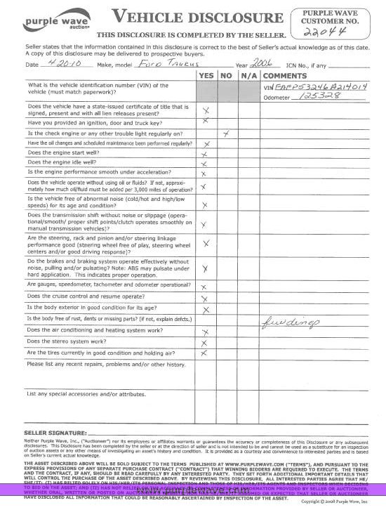 image for item 2158 2006 Ford Taurus SE