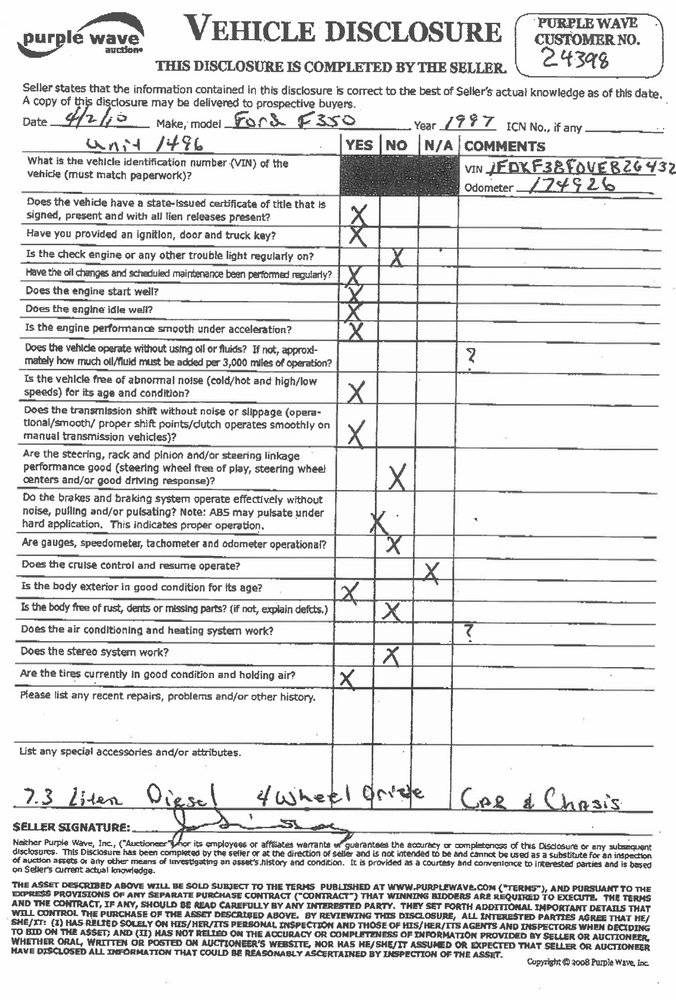 image for item 6210 1997 Ford F350 pickup