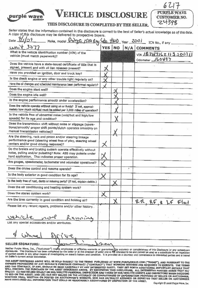 image for item 6217 2001 Dodge Ram 1500 pickup