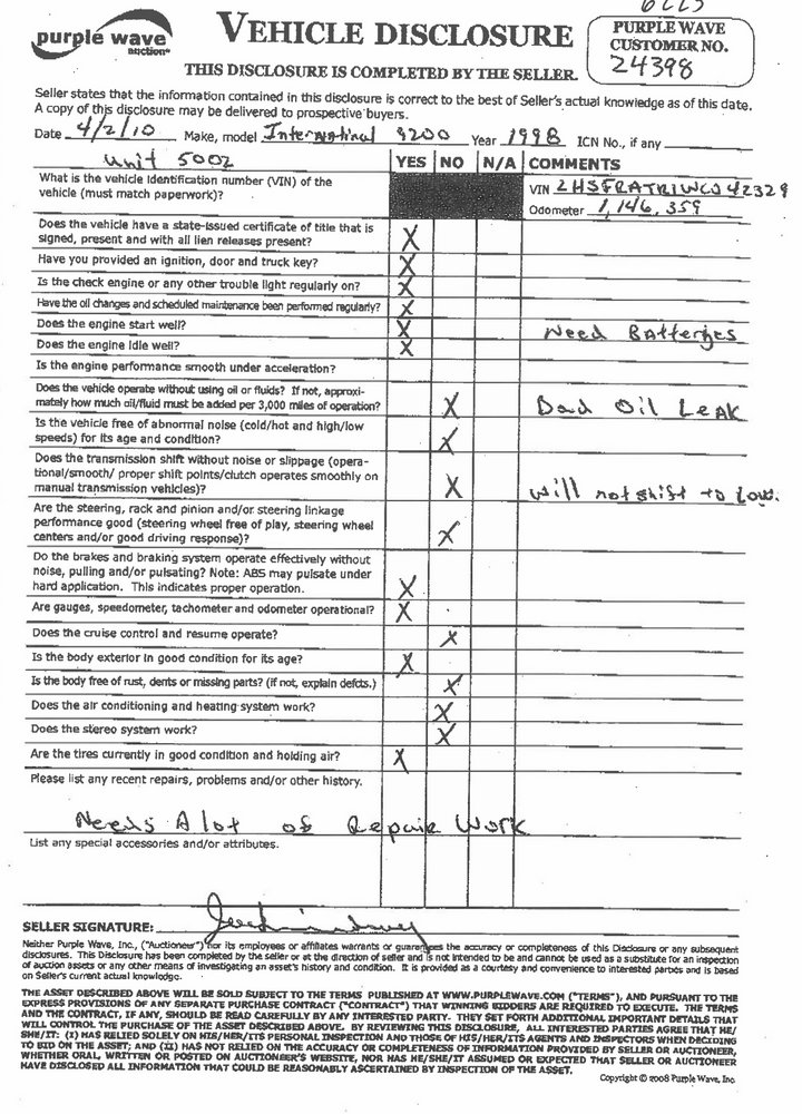 image for item 6225 1998 International 9100 6x4 semi tractor