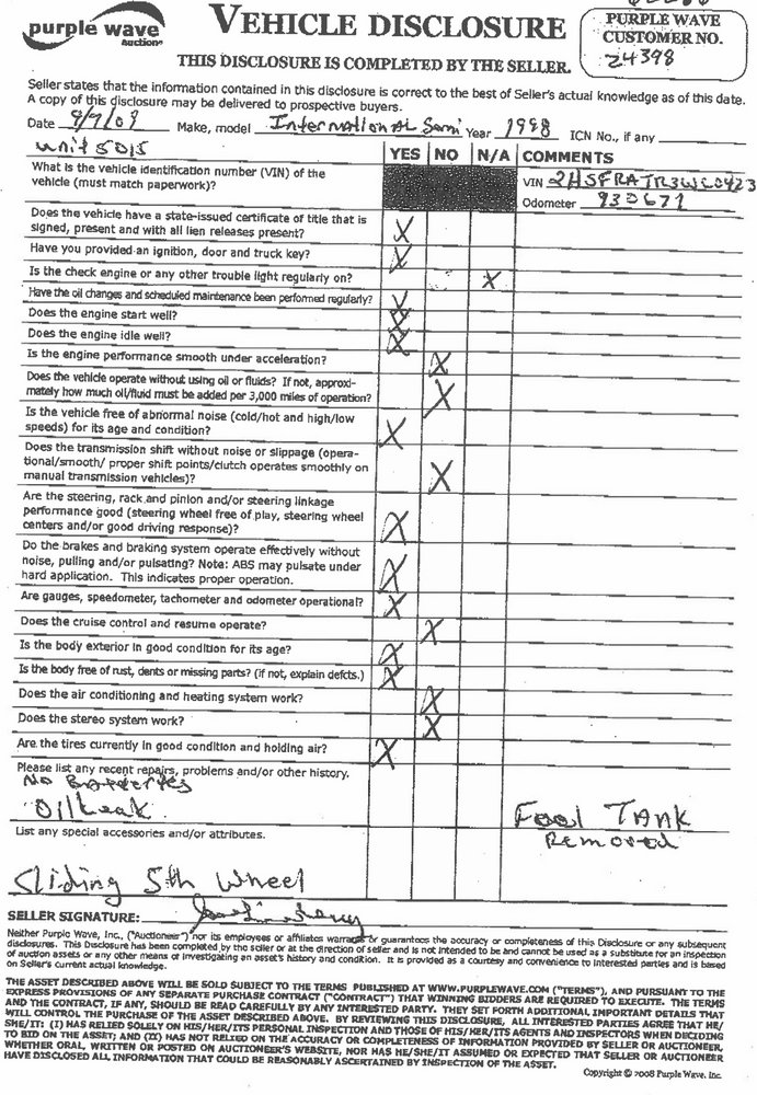 image for item 6226 1998 International 9100 6x4 semi tractor