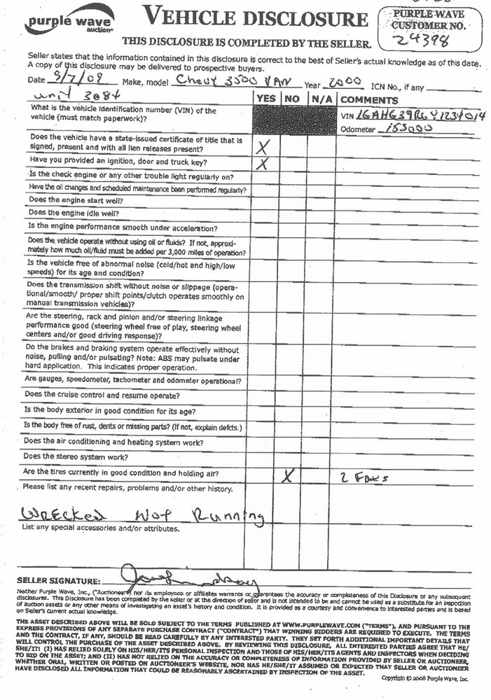 image for item 8726 2000 Chevrolet Express G3500 van