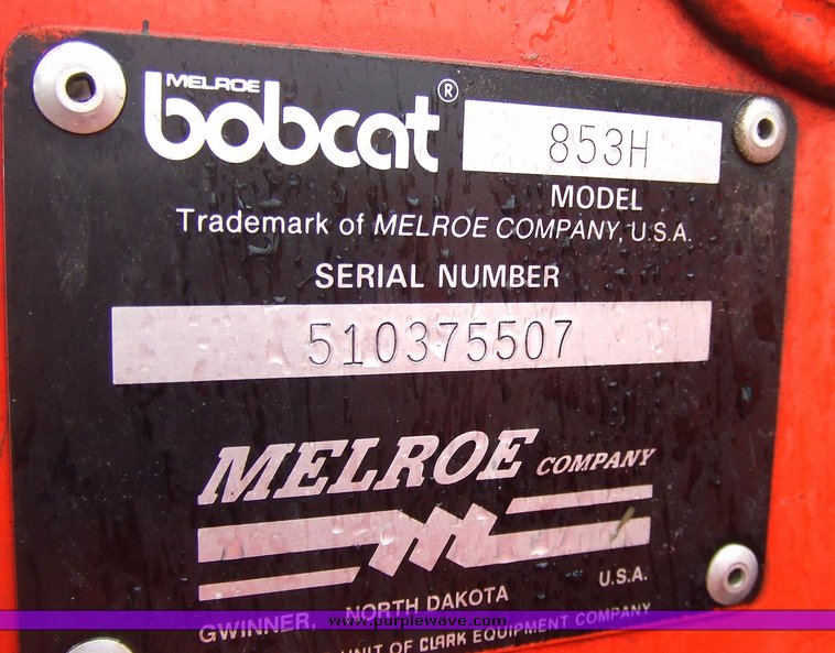 image for item 2168 1994 Bobcat 853H skid steer