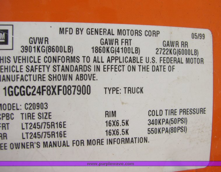 image for item 4274 1999 Chevrolet C2500 pickup