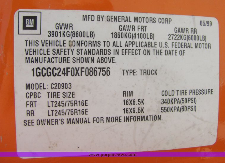 image for item 4277 1999 Chevrolet C2500 pickup