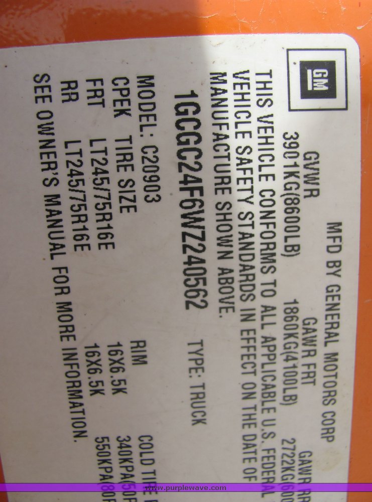 image for item 4279 1998 Chevrolet C2500 pickup