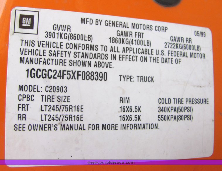 image for item 4331 1999 Chevrolet C2500 pickup