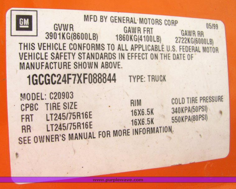 image for item 4333 1999 Chevrolet C2500 pickup