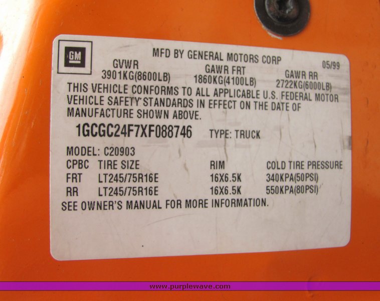 image for item 4336 1999 Chevrolet C2500 pickup