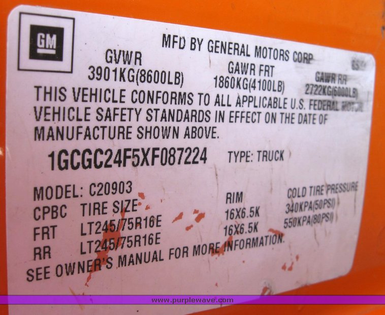 image for item 6486 1999 Chevrolet C2500 pickup