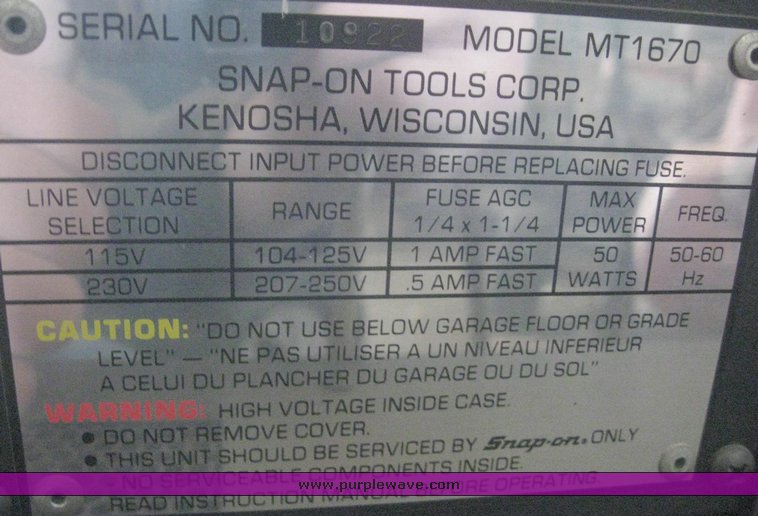 image for item 6556 1998 Snap-On MT1665 oscilloscope
