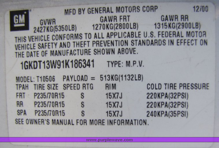 image for item 3135 2001 GMC Jimmy