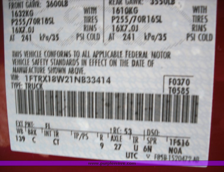 image for item 3270 2001 Ford F150 four door extended cab pickup