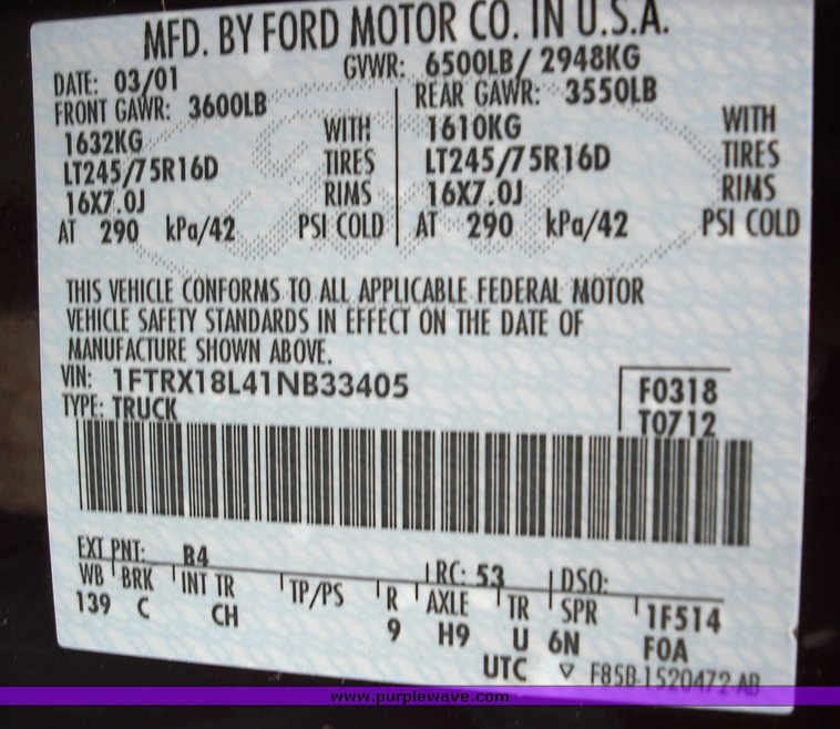 image for item 3271 2001 Ford F150 four door extended cab pickup