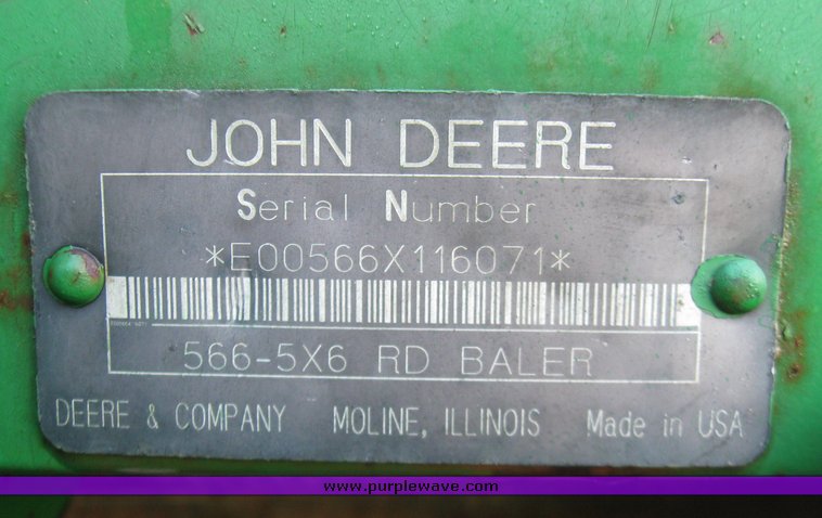image for item 7368 1997 John Deere 566 round baler