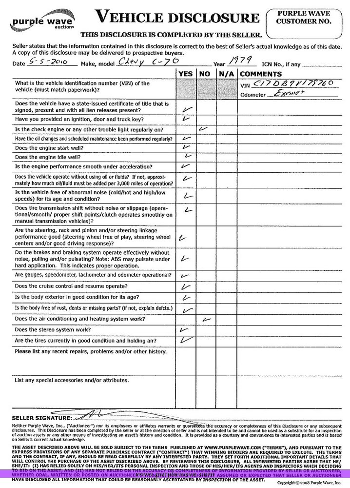 image for item 4486 1979 Chevrolet C70 Custom Deluxe dump truck