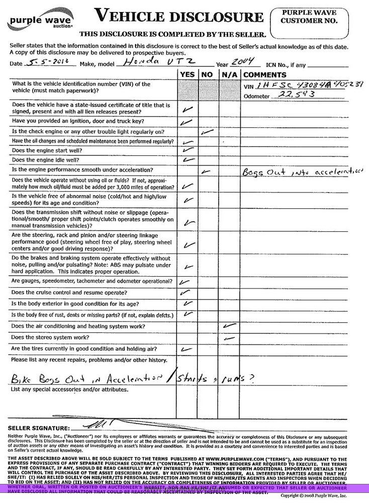 image for item 4490 2004 Honda VT2 motorcycle