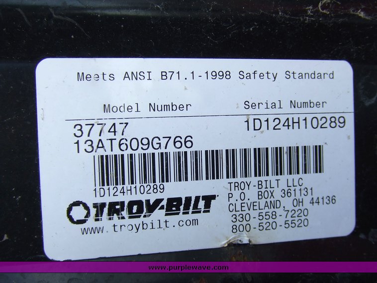 image for item 2134 Troy-Bilt riding mower