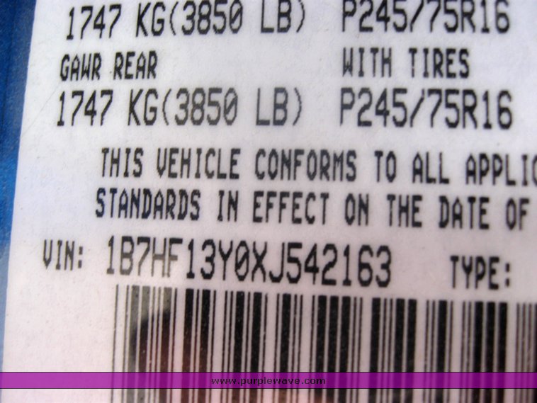 image for item 2497 1999 Dodge Ram 1500 Quad pickup