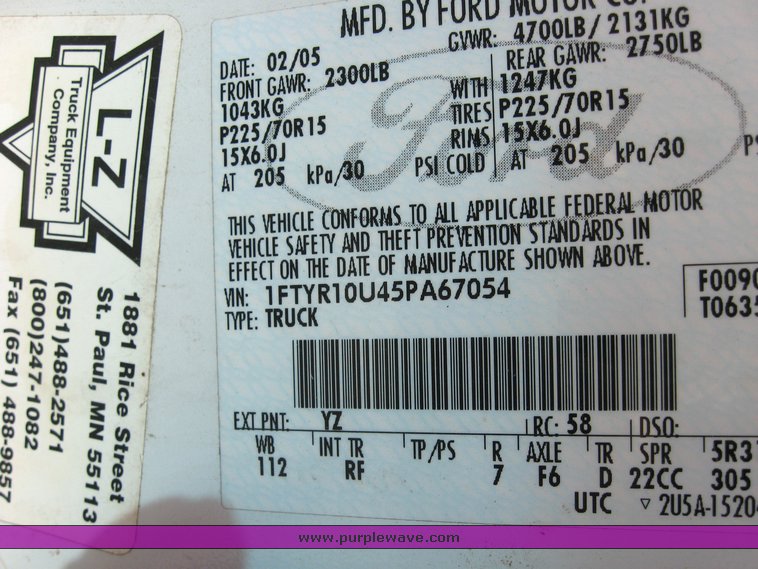 image for item 5263 2005 Ford Ranger