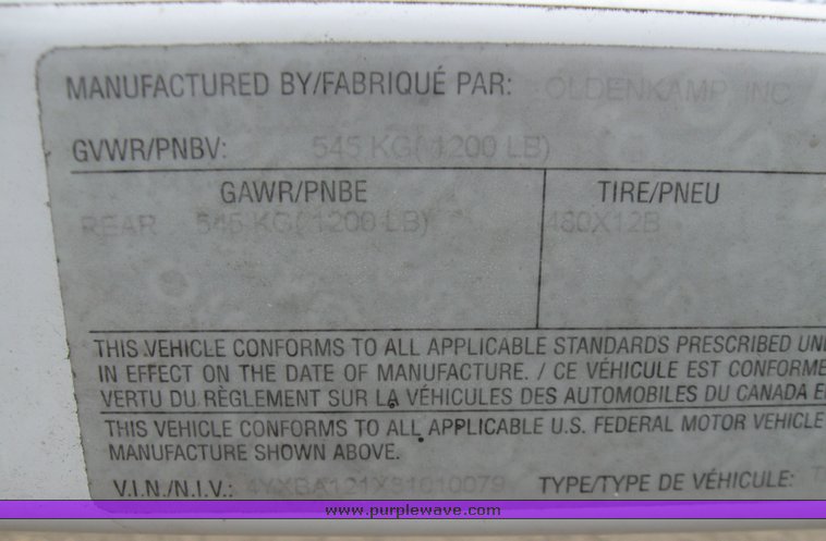 image for item 7066 2003 Magneta canoe trailer