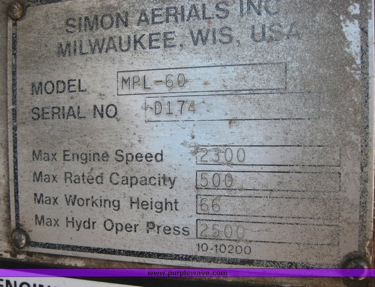 image for item 2250 Simon MPL60 boom lift