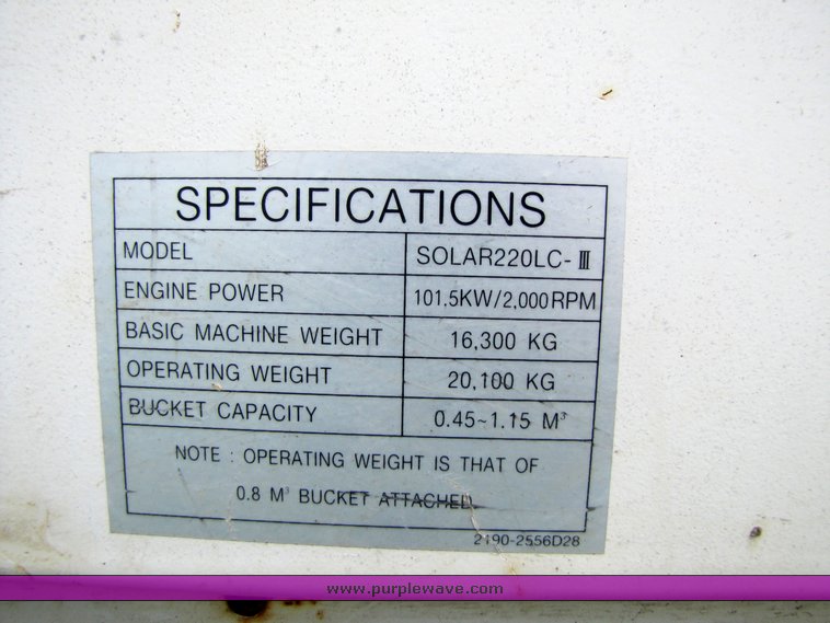 image for item 3270 1995 Daewoo 220 LC III Excavator