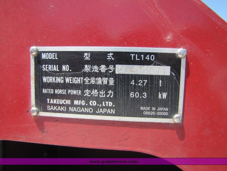 image for item 3271 2006 Takeuchi TL-140 skid steer