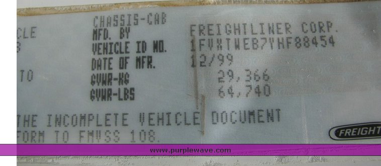 image for item 4303 2000 Freightliner FL112 dump truck