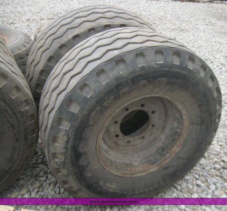 image for item 7355 (6) 14.5/75-16 tires on 8 hole rims