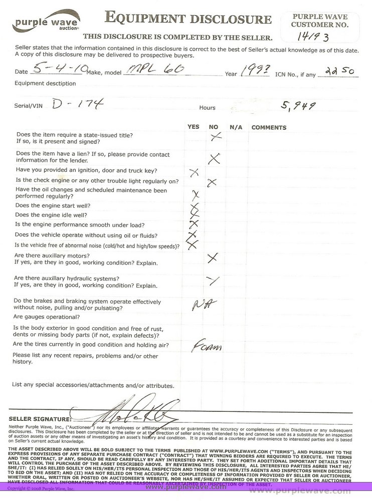 image for item 2250 Simon MPL60 boom lift