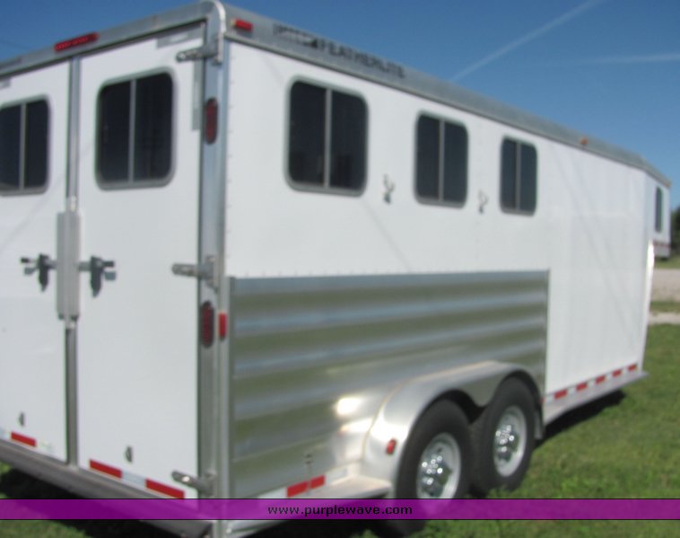 image for item 4567 2007 Feather Lite aluminum three horse slant trailer