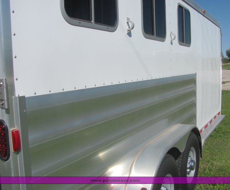 image for item 4567 2007 Feather Lite aluminum three horse slant trailer