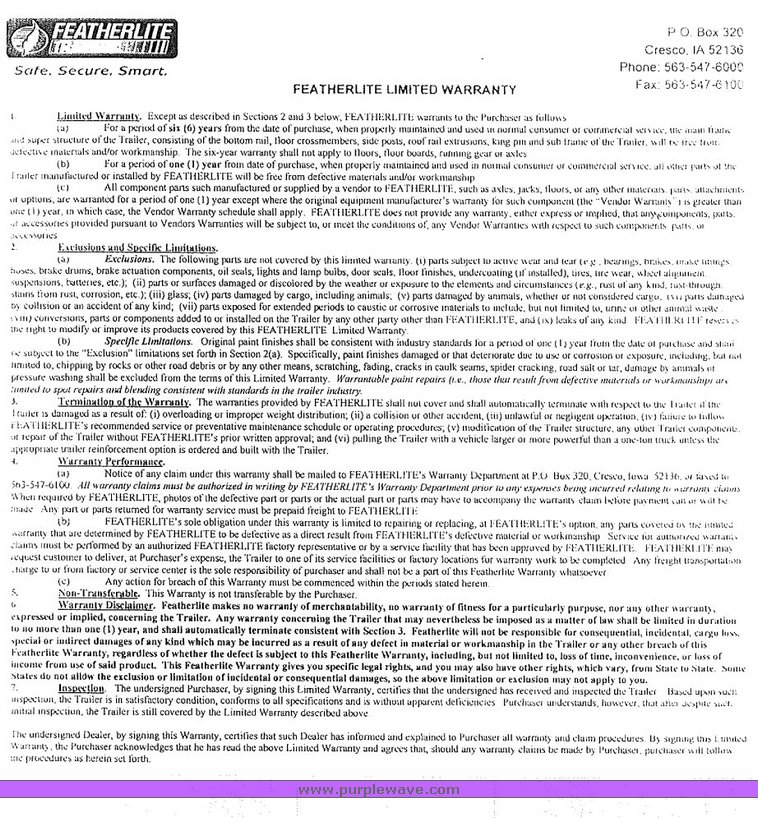 image for item 4567 2007 Feather Lite aluminum three horse slant trailer