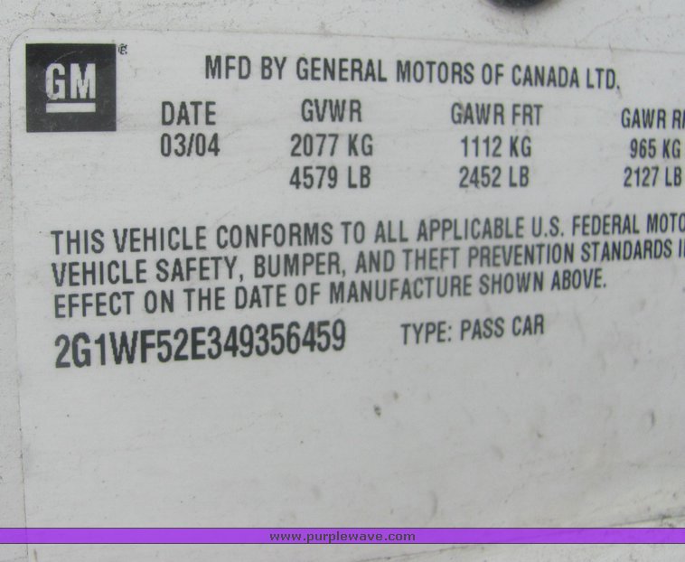 image for item 6002 2004 Chevrolet Impala