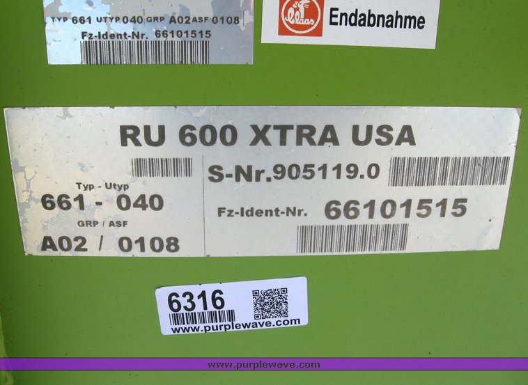 image for item 6316 Claas RU-600 eight-row forage head