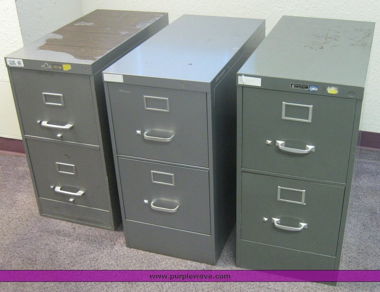 image for item 2146 (3) three drawer file cabinets