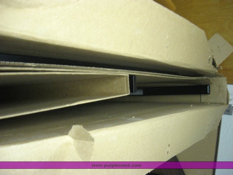 image for item 2148 Office desk unit and assorted modular office supplies