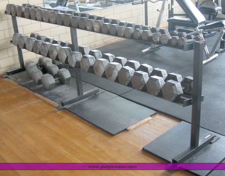 image for item 2264 (44) Keys dumbbells with rack