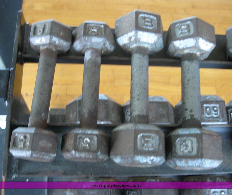 image for item 2264 (44) Keys dumbbells with rack