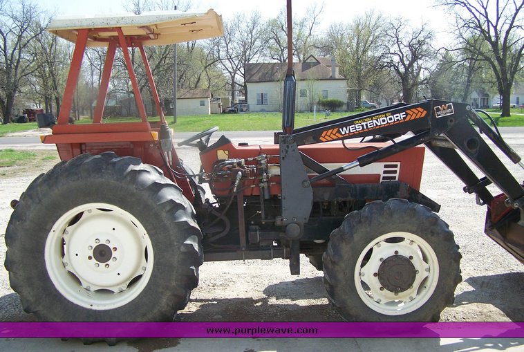 image for item 2451 1990 Hesston 80-66DT tractor with loader