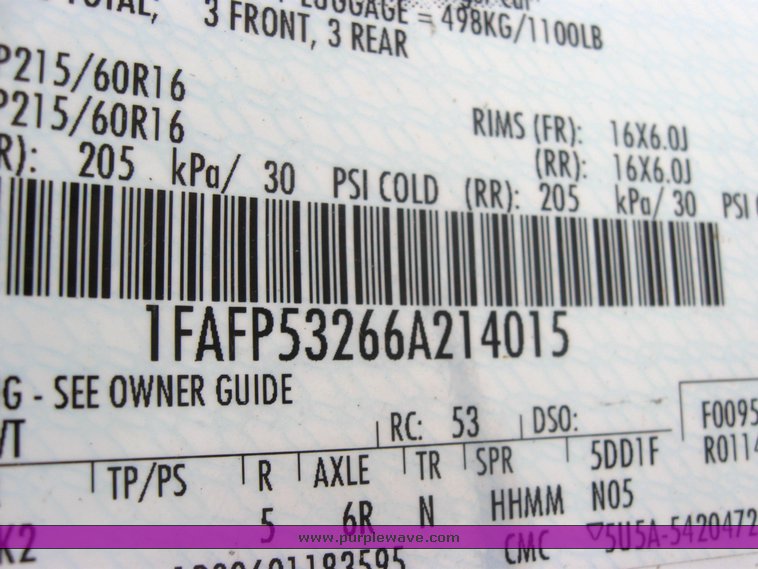 image for item 2496 2006 Ford Taurus SE